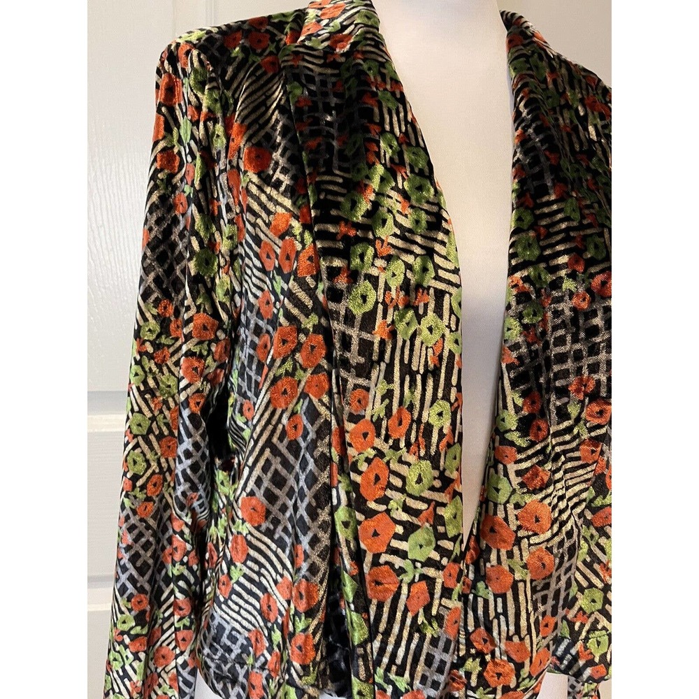 ett:twa Anthropologie Multicolored Jacket Women’s Size 4 Beautiful Velvet Shirt - Picture 6 of 12